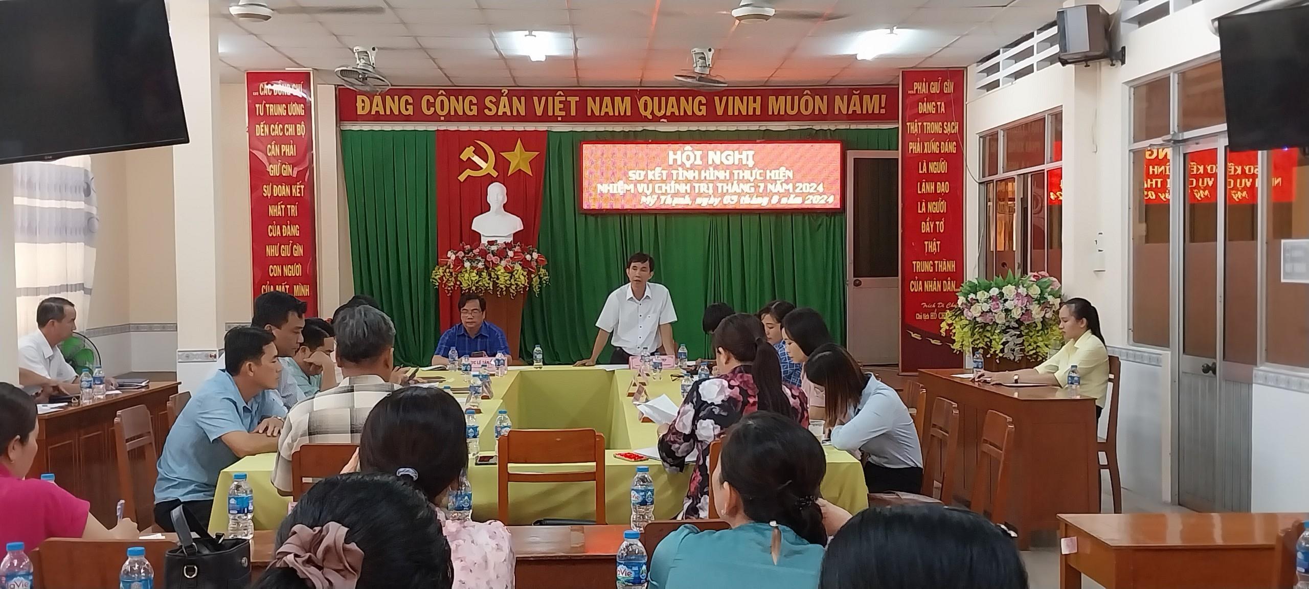 ĐẢNG UỶ PHƯỜNG MỸ THẠNH SƠ KẾT TÌNH HÌNH THỰC HIỆN NHIỆM VỤ CHÍNH TRỊ THÁNG 7 NĂM 2024