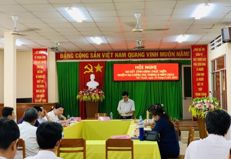 ĐẢNG UỶ PHƯỜNG MỸ THẠNH SƠ KẾT TÌNH HÌNH THỰC HIỆN NHIỆM VỤ CHÍNH TRỊ THÁNG 8 NĂM 2024