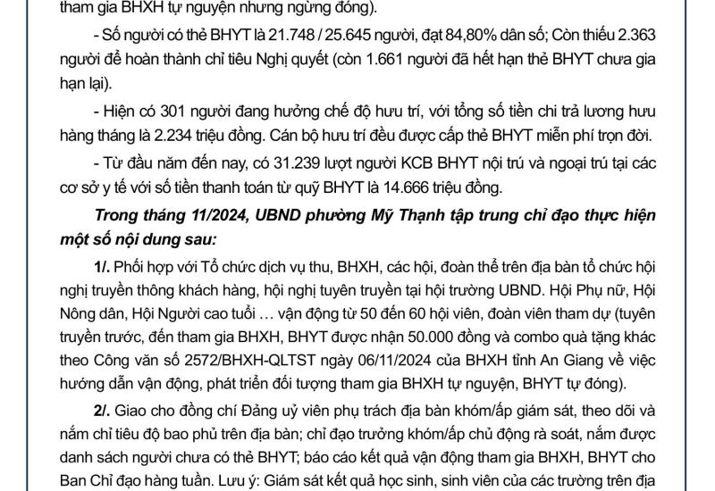 Bản tin sinh hoạt chi bộ tháng 11 năm 2024 lĩnh vực BHXH - BHYT