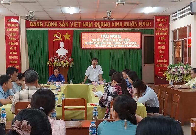 ĐẢNG UỶ PHƯỜNG MỸ THẠNH SƠ KẾT TÌNH HÌNH THỰC HIỆN NHIỆM VỤ CHÍNH TRỊ THÁNG 7 NĂM 2024